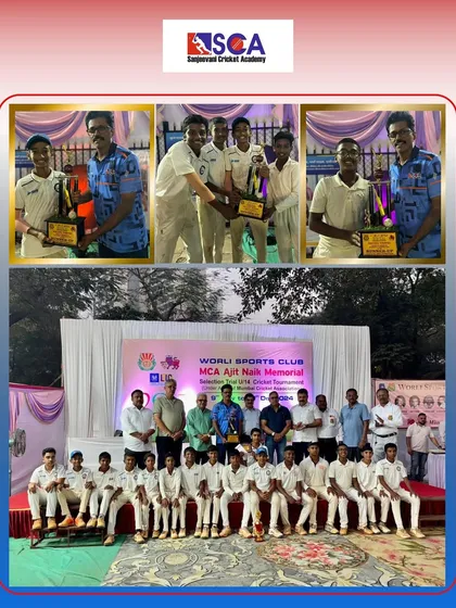 Our team celebrating as runners-up in the Ajit Naik Memorial U-14 MCA Selection Trial Tournament. A hard-fought tournament with many outstanding performances.