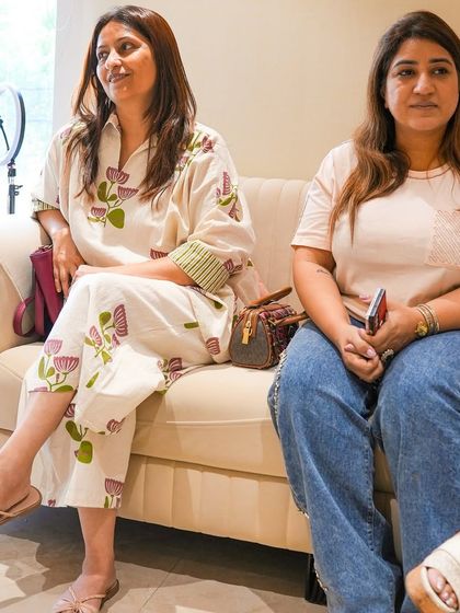 Guests enjoying a Wellness Chat at our Punjabi Bagh clinic.