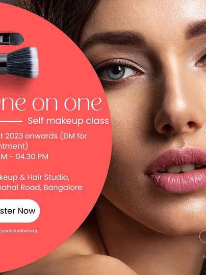 Ready to master your own makeup? My one-on-one self-makeup classes offer personalized guidance tailored to your face shape, skin type, and goals. Registrations are now open for sessions at my Jayamahal Road studio.