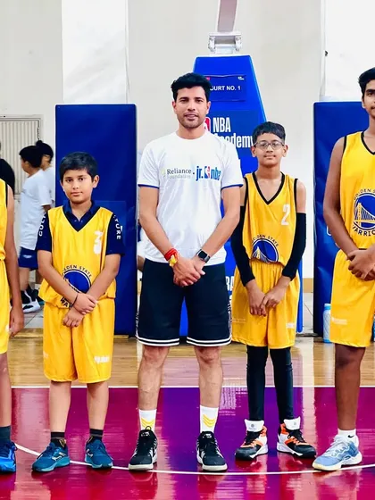 Here I am with our Jr. NBA champions. As the only team representing Delhi in the U-12 category, their victory is a massive achievement for them and the academy.