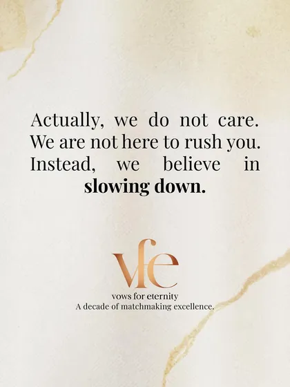 When everyone asks "When will you?", my answer is that I don't care about their timeline. I believe in slowing down and making this important decision with intention, not pressure.