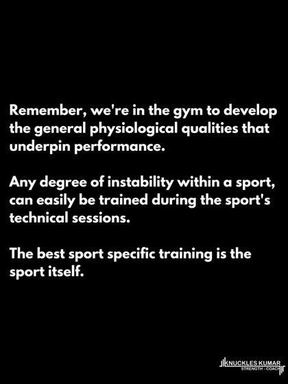 Training on unstable surfaces is one of the most pointless things you can do for athletic performance. It limits your ability to produce force and power, which are the very qualities you're in the gym to develop. The best way to improve stability for a sport is to play the sport.