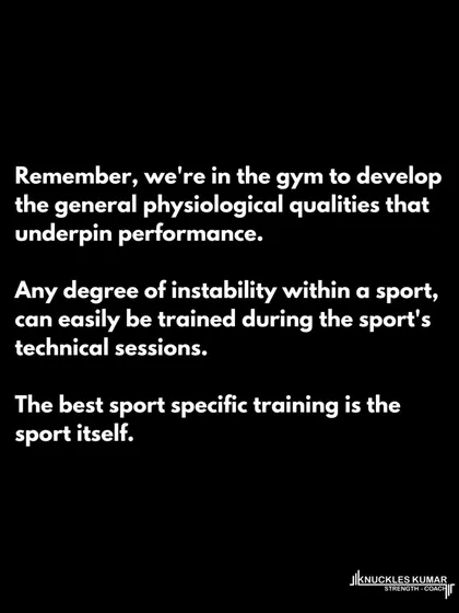 Training on unstable surfaces is one of the most pointless things you can do for athletic performance. It limits your ability to produce force and power, which are the very qualities you're in the gym to develop. The best way to improve stability for a sport is to play the sport.