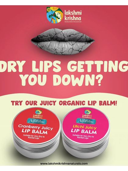 Dry lips getting you down? Our juicy organic lip balms in Cranberry and Litchi flavors are here to rescue you. They provide deep hydration to transform dry, chapped lips into soft, nourished ones.
