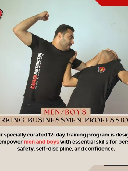 A graphic promoting our 12-day training program specifically designed for men and boys.