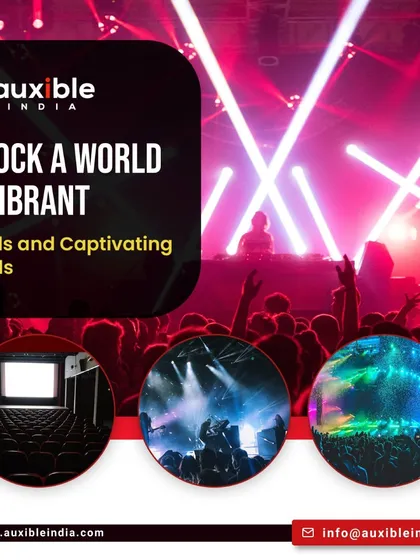Unlock a world of vibrant visuals and captivating sounds. This graphic showcases the variety of our work, from private cinema rooms to massive live events and immersive club nights.