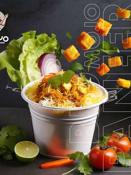 The Big Mojo Paneer Biryani is a vegetarian delight, filled with soft paneer and fresh vegetables in a large, shareable portion.