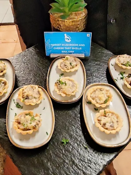 Our Forest Mushroom and Cheese Tart Shells are a savory, earthy bite perfect for any sophisticated gathering.