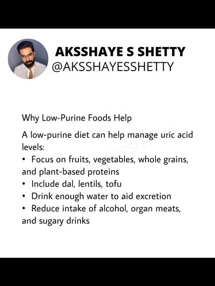 It's a myth that high protein intake increases uric acid. Protein breakdown produces urea, not uric acid. Elevated uric acid is linked to purine-rich foods, alcohol, and sugar, so avoiding protein is unnecessary.