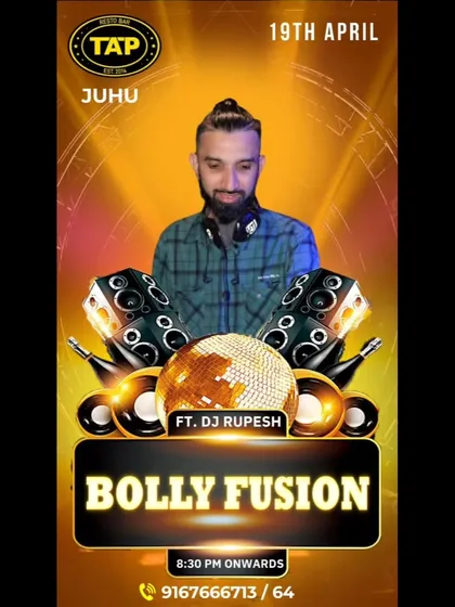 Another 'Bolly Fusion' event, this time at TAP Juhu. I have experience playing at multiple locations within the same bar franchise.