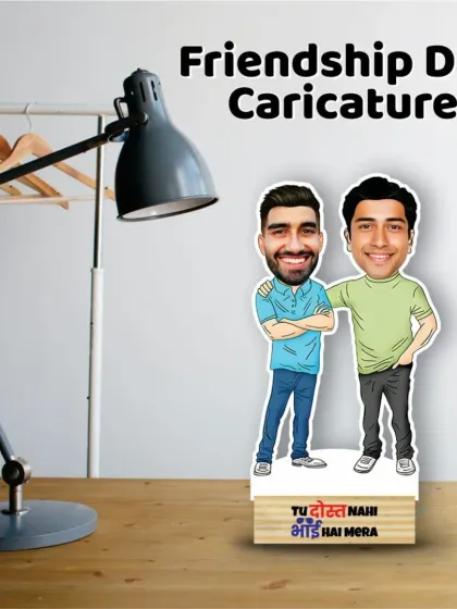 For the friend who is more like a brother, this "Tu Dost Nahi Bhai Hai Mera" caricature is the perfect gift for Friendship Day.