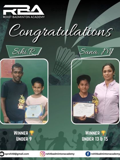 Rohit Badminton Academy - High Performance Badminton Training Our Champions: A Legacy of Wins photo 51