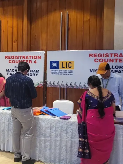 Smooth event execution starts with organized logistics. Here are the registration counters we set up for a large LIC corporate event, ensuring efficient check-in for all attendees.