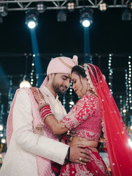 An intimate close up of the couple during their first dance, capturing the emotion and connection as they hold each other close.