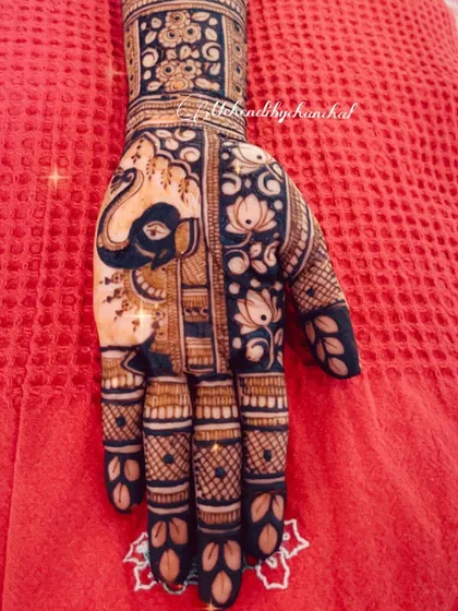 A close-up of the elephant motif, showing the use of negative space to make the design pop.