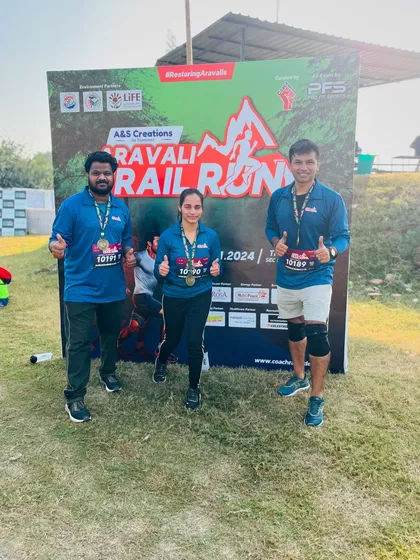 Thumbs up from our finishers at the Aravali Trail Run.