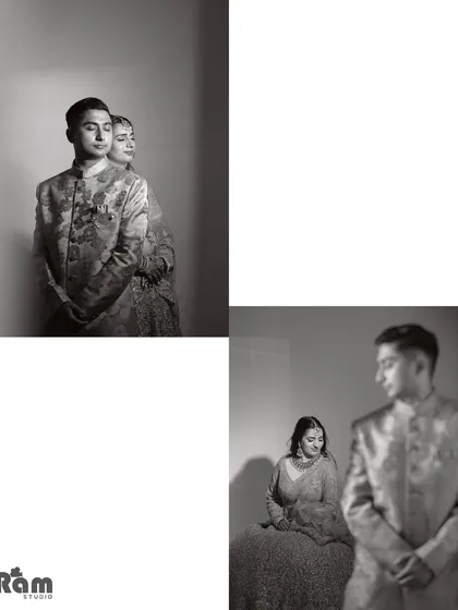 This black and white collage explores different angles and moods within a studio setting. It showcases my ability to create artistic and varied portraits that focus on expression and form.