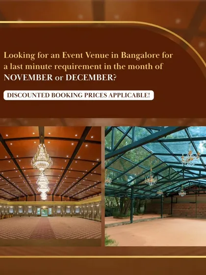 A special offer for last-minute event bookings. We provide discounted prices for our premium venues, perfect for weddings, receptions, and milestone celebrations.