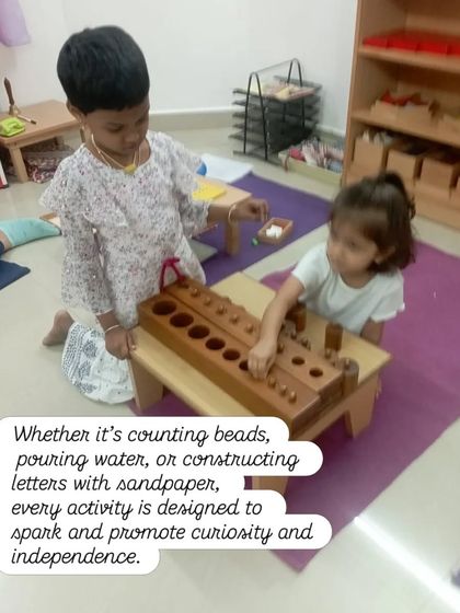Whether it's counting beads, pouring water, or constructing letters with sandpaper, every activity in our classroom is designed to spark curiosity and promote independence.