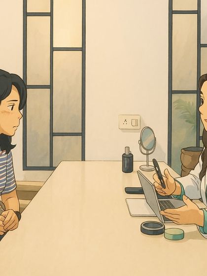 Even in an illustrated world, my commitment remains the same: to listen to your concerns and provide expert care that helps you achieve glowing, healthy skin. Every consultation is a partnership on your journey to skin wellness.