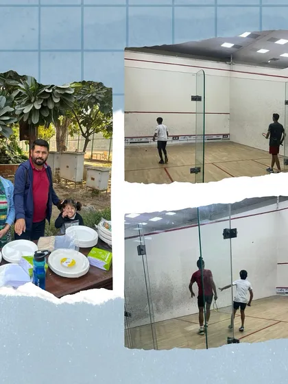 The community enjoying the food and matches on day one of the Squash Xtreme Open 2024.