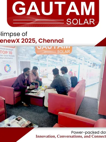 Another view of the engaging conversations that took place at our booth during RenewX 2025 in Chennai. These interactions are vital for building a strong solar ecosystem.