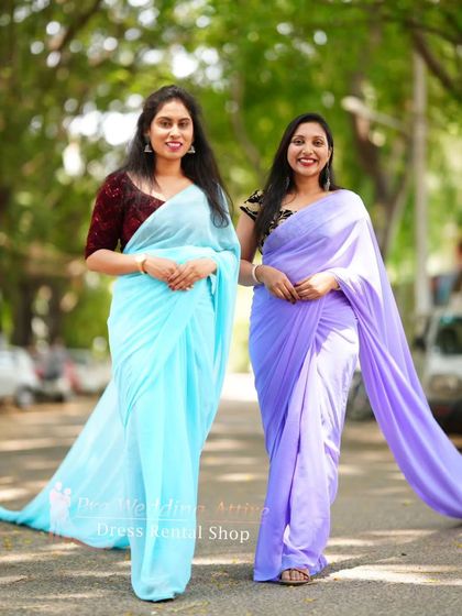 Pre Wedding Attire - Pre-Wedding Outfit Rental Flowing Trail Sarees photo 23