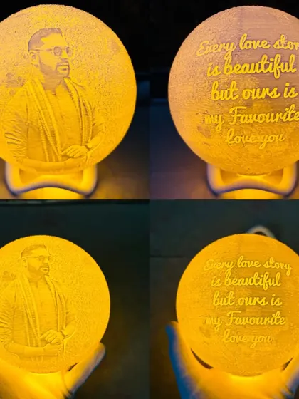 Light up their world with a personalized 3D moon lamp. I can engrave a photo on one side and a heartfelt message on the other, creating a magical night light that serves as a constant reminder of a special bond.