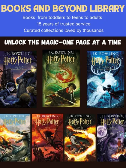 Unlock the magic of Hogwarts with the complete Harry Potter series. Perfect for readers aged 9 to 99, these books are a gateway to a world of adventure, friendship, and courage. Borrow the entire series and let the magical journey begin.