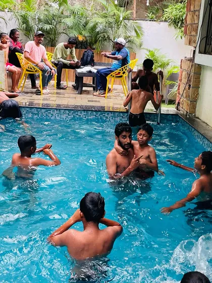 It's not always about hard work; sometimes we have fun too. The boys enjoying a much needed break in the swimming pool during our Lonavala tour. These are the memories that last a lifetime.