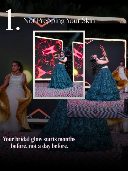 A crucial tip for every bride: Don't neglect your skin prep. Your bridal glow starts months before the wedding, not the day before.