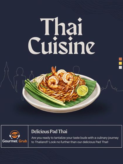 Take your guests on a culinary journey to Thailand with our authentic dishes, including a delicious Pad Thai.