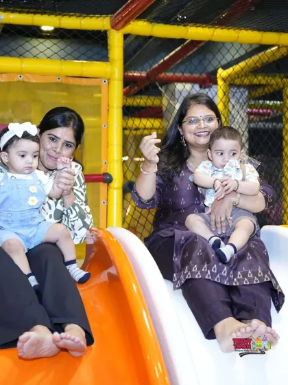 Who says slides are just for kids? We love seeing parents join in on the fun. These moments of shared laughter are what make a trip to Teeny Town truly special for the whole family.