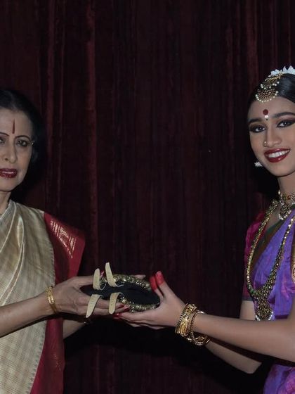 With my beloved Guruji, Saroja Vaidyanathan ji. She helped me take my first steps in dance, and her guidance has been a constant source of inspiration throughout my life.