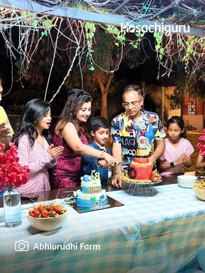 Birthdays at our farms are extra special. We always have a signature fruit cake, a decorated tree, and lots of laughter under the open sky. Here are some snippets from a recent celebration.