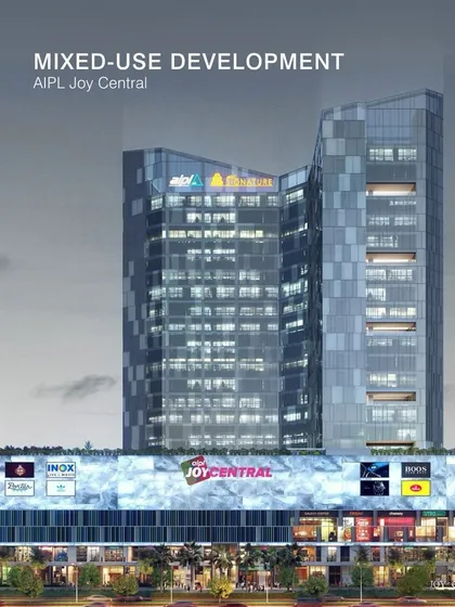 AIPL Joy Central is a prime example of our mixed-use development work. The project combines a high-street retail podium with a modern office tower, creating a vertically integrated urban center.