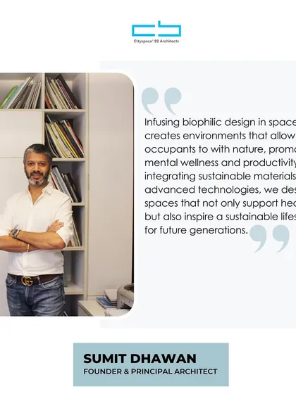 My perspective on biophilic design. By integrating sustainable materials and advanced technologies, we design spaces that not only support health but also inspire a sustainable lifestyle for future generations.
