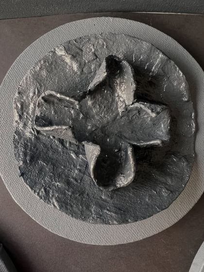 A close-up of one of the "Order" series pieces. Each 6-inch circle is a tiny universe of tamed chaos, where texture and rhythm find poetry in precision.