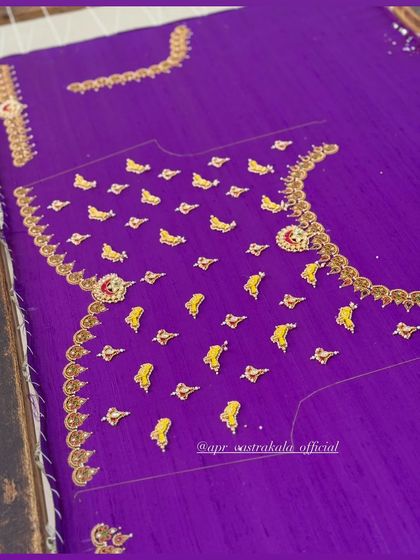 The embroidery pattern marked out on the fabric before the work begins.