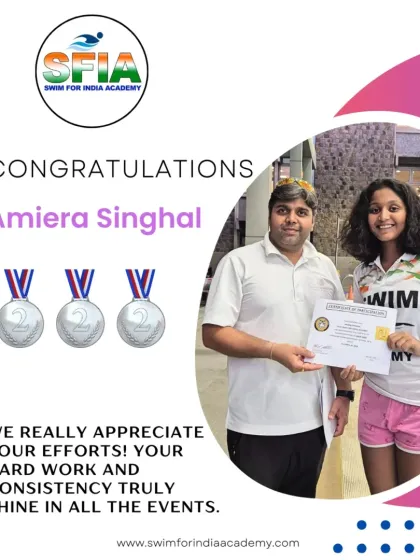 Celebrating Amiera's silver success. Her hard work, dedication, and passion for swimming are truly inspiring to us all.