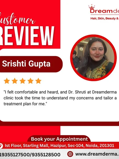 Client trust is everything to me. I was so happy to receive this review from Srishti, who felt heard and comfortable. My goal is always to understand your specific concerns and create a personalized hair treatment plan that works for you.