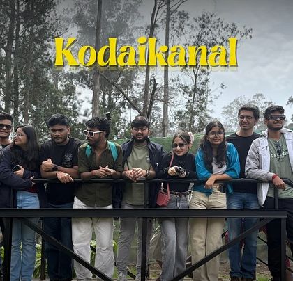Our Kodaikanal group at a viewpoint overlooking the hills. I ensure we visit spots that offer the best views of the landscape.
