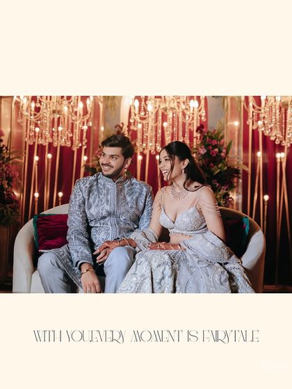 A lovely shot of a couple sharing a laugh during their engagement ceremony. Capturing these candid moments of happiness is a key part of my event photography service.