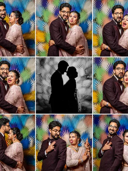 A fun photobooth session. We love capturing the goofy, playful side of our couples, showing their fun-loving personalities.