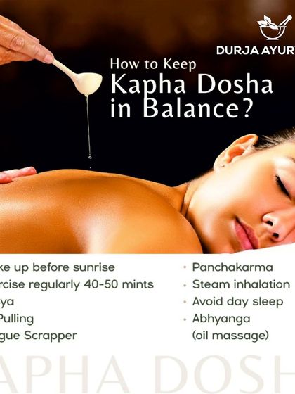 This image provides practical tips on how to keep your Kapha dosha in balance. Simple lifestyle adjustments like waking up early, regular exercise, and practices like oil pulling can make a significant difference.