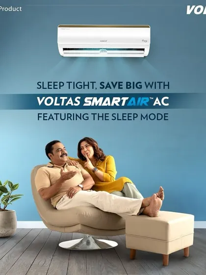 This advertising campaign for Voltas features a couple relaxing at home. I styled them in comfortable, casual loungewear to create a feeling of domestic bliss and comfort, directly tying into the product's 'sleep mode' feature.