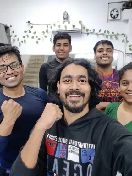 A group of five after a No-Gi session, feeling empowered and ready for more.
