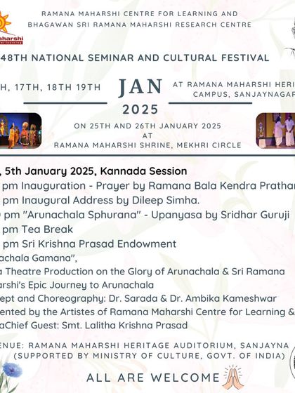 Ramana Maharshi Centre for Learning - Spiritual & Cultural Events National Seminars & Spiritual Discourses photo 4