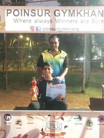 One of our young players, Samarth Tarwadi, after a great performance at the Uttar Mumbai Krida Mahotsav. We are proud of all our players who compete and give their best.