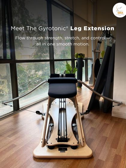 Meet the Gyrotonic Leg Extension Unit, another piece of equipment we pioneered in India. It allows you to flow through strength, stretch, and control all in one smooth, continuous motion.